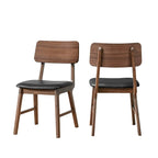 Thea Walnut and Black Side Chair (Set of 2)