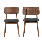 Thea Walnut and Black Side Chair (Set of 2)