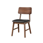 Thea Walnut and Black Side Chair (Set of 2)