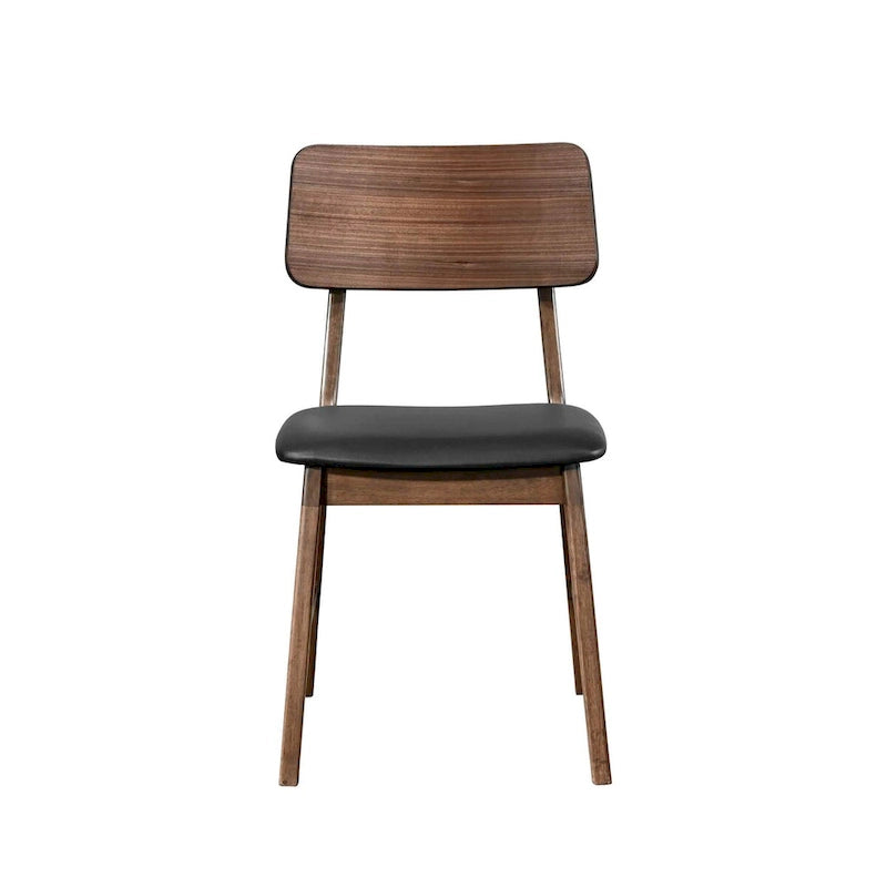 Thea Walnut and Black Side Chair (Set of 2)