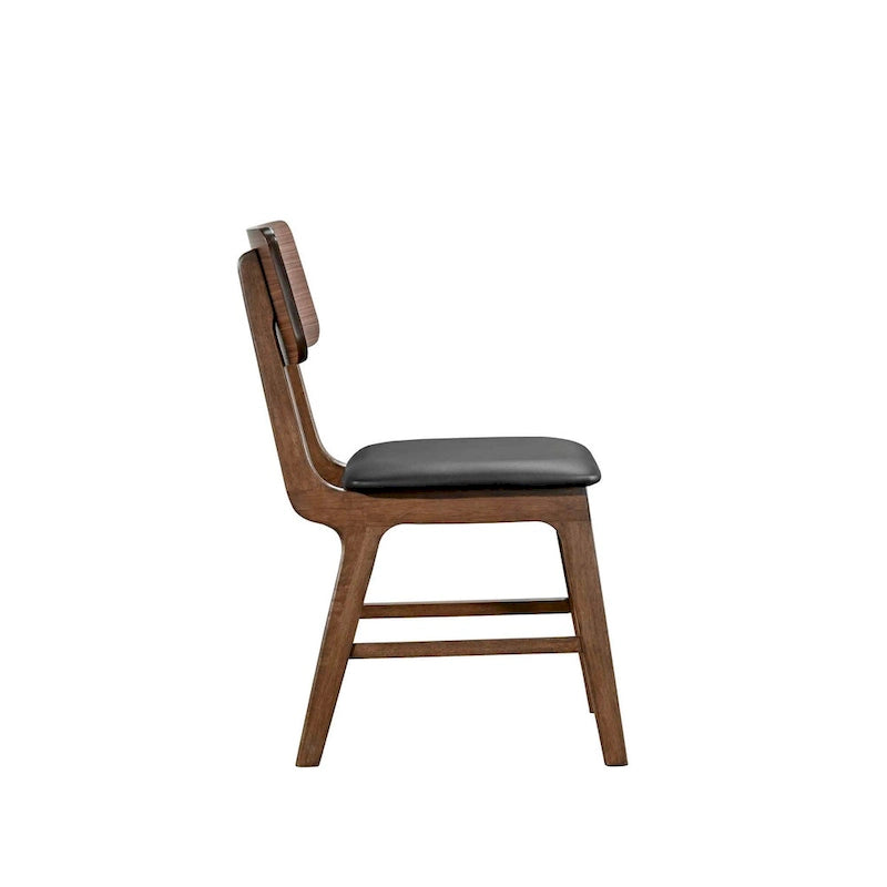 Thea Walnut and Black Side Chair (Set of 2)