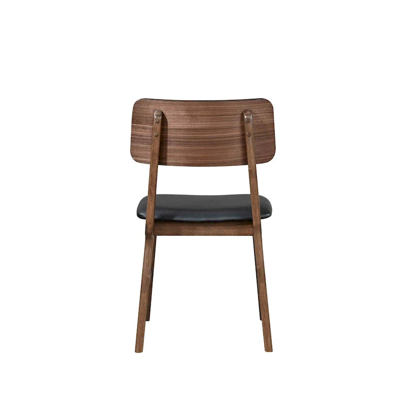 Thea Walnut and Black Side Chair (Set of 2)