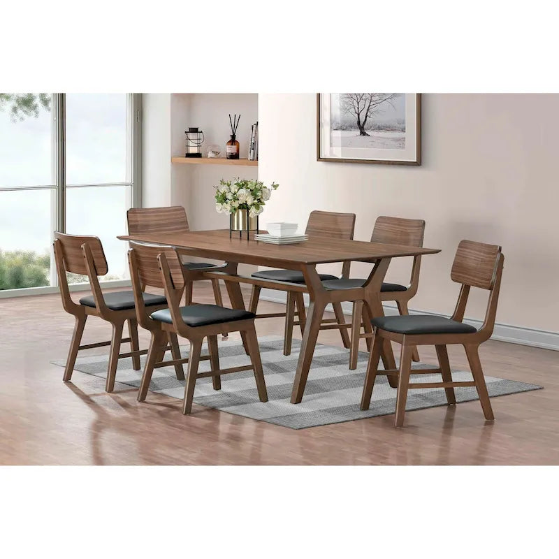 Thea Walnut and Black Side Chair (Set of 2)